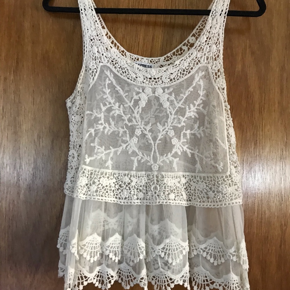 Sheer lace tank